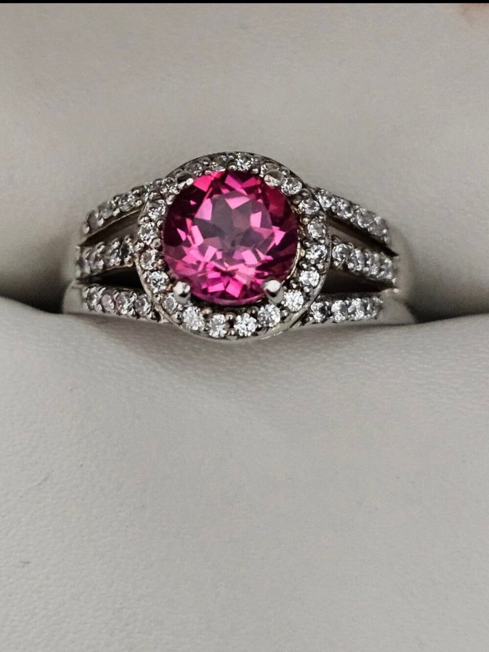 Pink Topaz Engagement Ring 💍 NEW